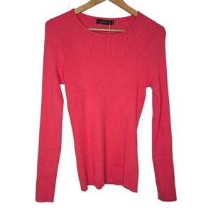 Zesica Womens Watermelon Pink Ribbed Fitted Base Layer Long Sleeve Top Size XXL